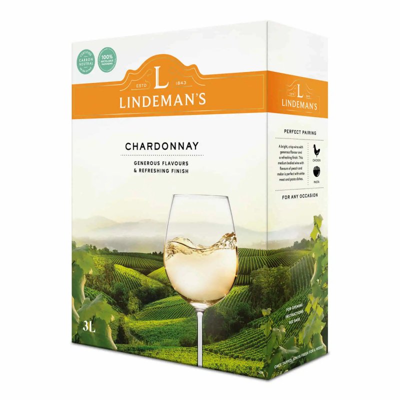 im - praktischen Frischer 3,0l Bag -in-Box-Format Chardonnay Box Weißwein Lindeman\'s Bag in
