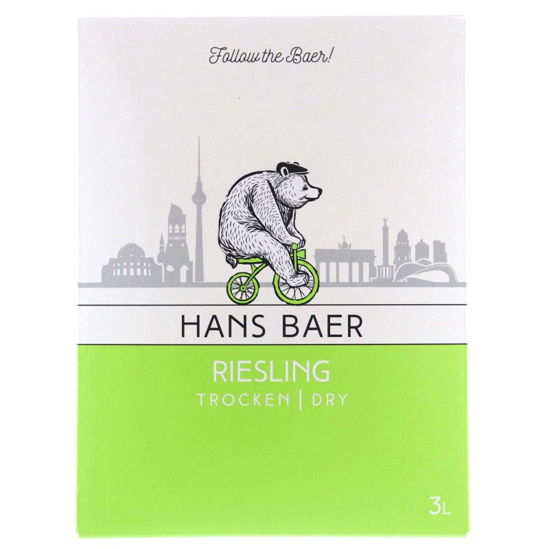Hans Baer Riesling Trocken 3,0l Bag in Box (5,98 € pro 1 l)