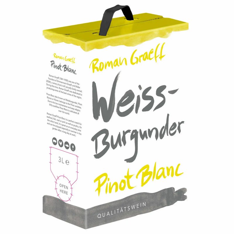 Roman Graeff Weissburgunder Rheinhessen QbA 3,0l Bag in Box (5,98 € pro 1 l)