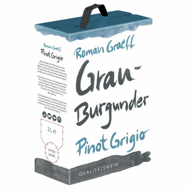 Roman Graeff Grauburgunder Rheinhessen QbA 3,0l Bag in Box (6,65 € pro 1 l)